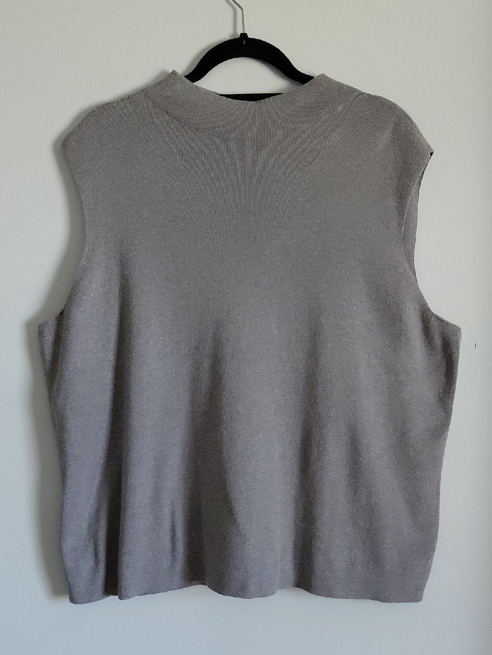 Talbots Gray Cotton Sleeveless Sweater Vest 3X